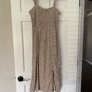 Lush Beige Spotted Dress